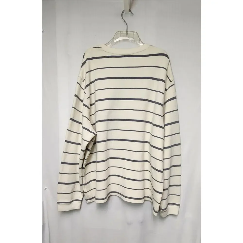 Men's Faded Glory 2XL 50-52 Ivory/Grey Long Sleeve Casual Sweater shirt - Picture 3 of 4